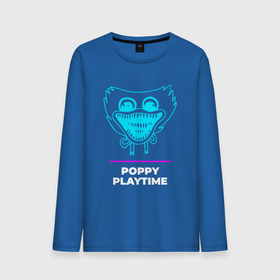 Мужской лонгслив хлопок с принтом Символ Poppy Playtime в неоновых цветах в Кировске, 100% хлопок |  | Тематика изображения на принте: 