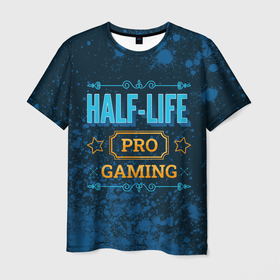 Мужская футболка 3D с принтом Игра Half Life: PRO Gaming в Кировске, 100% полиэфир | прямой крой, круглый вырез горловины, длина до линии бедер | half | half life | halflife | life | logo | pro | игра | игры | краска | краски | лайф | лого | логотип | символ | халф