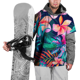 Накидка на куртку 3D с принтом Яркие тропические цветы   Лето в Курске, 100% полиэстер |  | color | fashion | flowers | leaves | summer | tropics | лето | листья | мода | тропики | цвет | цветы