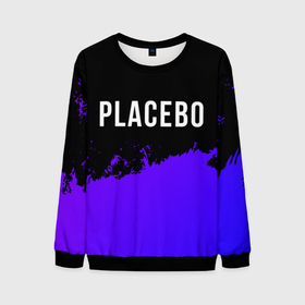 Мужской свитшот 3D с принтом Placebo Purple Grunge в Екатеринбурге, 100% полиэстер с мягким внутренним слоем | круглый вырез горловины, мягкая резинка на манжетах и поясе, свободная посадка по фигуре | Тематика изображения на принте: 