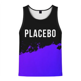 Мужская майка 3D с принтом Placebo Purple Grunge в Екатеринбурге, 100% полиэстер | круглая горловина, приталенный силуэт, длина до линии бедра. Пройма и горловина окантованы тонкой бейкой | Тематика изображения на принте: 