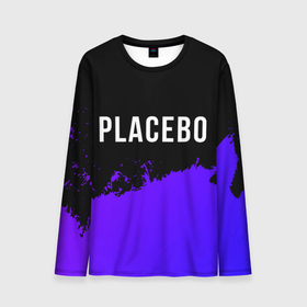 Мужской лонгслив 3D с принтом Placebo Purple Grunge в Екатеринбурге, 100% полиэстер | длинные рукава, круглый вырез горловины, полуприлегающий силуэт | Тематика изображения на принте: 