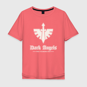 Мужская футболка хлопок Oversize с принтом Темные ангелы лого (винтаж) , 100% хлопок | свободный крой, круглый ворот, “спинка” длиннее передней части | Тематика изображения на принте: 
