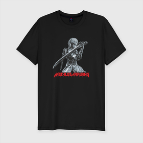 Мужская футболка хлопок Slim с принтом Райден из Metal Gear Rising с мечом , 92% хлопок, 8% лайкра | приталенный силуэт, круглый вырез ворота, длина до линии бедра, короткий рукав | konami | metal gear rising | revengeance | меч | райден
