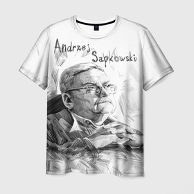 Мужская футболка 3D с принтом Andrzej Sapkowski в Белгороде, 100% полиэфир | прямой крой, круглый вырез горловины, длина до линии бедер | andrzej sapkowski | анджей сапковский | ведьмак | книги | очки