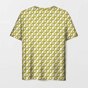 Мужская футболка 3D с принтом Золотой блестящий орнамент в Кировске, 100% полиэфир | прямой крой, круглый вырез горловины, длина до линии бедер | блестящий | желтый | золотой | кольца | кольчуга | орнамент | узор