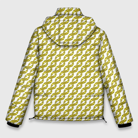 Мужская зимняя куртка 3D с принтом Золотой блестящий орнамент в Тюмени, верх — 100% полиэстер; подкладка — 100% полиэстер; утеплитель — 100% полиэстер | длина ниже бедра, свободный силуэт Оверсайз. Есть воротник-стойка, отстегивающийся капюшон и ветрозащитная планка. 

Боковые карманы с листочкой на кнопках и внутренний карман на молнии. | блестящий | желтый | золотой | кольца | кольчуга | орнамент | узор