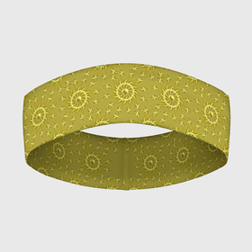 Повязка на голову 3D с принтом Золотой узор на темно золотом фоне в Новосибирске,  |  | желтый | золотой | орнамент | симметрия | узор