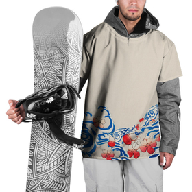 Накидка на куртку 3D с принтом Японский орнамент волн в Кировске, 100% полиэстер |  | волны | орнамент | сакура | туризм | япония