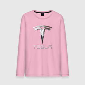 Мужской лонгслив хлопок с принтом Tesla Logo | Тесла Логотип в Екатеринбурге, 100% хлопок |  | tesla | tesla logo | tesla motors | тесла | тесла моторс