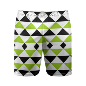 Мужские шорты спортивные с принтом Geometric shapes triangles треугольники ,  |  | Тематика изображения на принте: geometric shapes | triangles | геометрический узор | зеленый | современный | треугольники | черный | черный и зеленый