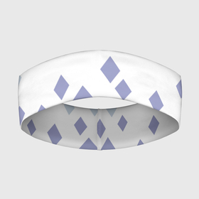 Повязка на голову 3D с принтом Геометрический узор в бело синий тонах ,  |  | blue | diamonds | geometric | white | бело синий | белый | геометрический узор | ромбы | синий