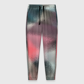 Мужские брюки 3D с принтом Современный разноцветный абстрактный узор в Новосибирске, 100% полиэстер | манжеты по низу, эластичный пояс регулируется шнурком, по бокам два кармана без застежек, внутренняя часть кармана из мелкой сетки | abstraction | fashion | grey | pink | абстрактный узор | разноцветный | розовый | серый | современный узор