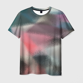 Мужская футболка 3D с принтом Современный разноцветный абстрактный узор в Курске, 100% полиэфир | прямой крой, круглый вырез горловины, длина до линии бедер | abstraction | fashion | grey | pink | абстрактный узор | разноцветный | розовый | серый | современный узор