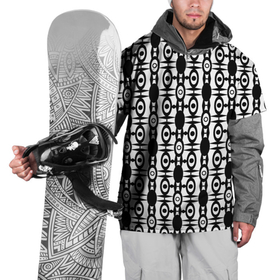 Накидка на куртку 3D с принтом Черно белый современный узор в Екатеринбурге, 100% полиэстер |  | black | fashion | print | white | белый | современный узор | черно белый | черный