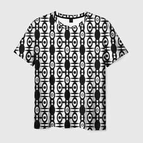 Мужская футболка 3D с принтом Черно белый современный узор в Курске, 100% полиэфир | прямой крой, круглый вырез горловины, длина до линии бедер | black | fashion | print | white | белый | современный узор | черно белый | черный