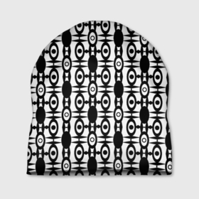Шапка 3D с принтом Черно белый современный узор в Тюмени, 100% полиэстер | универсальный размер, печать по всей поверхности изделия | black | fashion | print | white | белый | современный узор | черно белый | черный