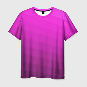 Мужская футболка 3D с принтом Розовый неоновый полосатый узор Pink neon в Курске, 100% полиэфир | прямой крой, круглый вырез горловины, длина до линии бедер | neon | pink | stripes | неоновый | полосатый | полосатый узор | розовый