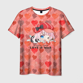 Мужская футболка 3D с принтом Love is  war     Госпожа Кагуя в Тюмени, 100% полиэфир | прямой крой, круглый вырез горловины, длина до линии бедер | love is war | аниме | анимешники | госпожа кагуя | тян | тянка | цубамэ коясу