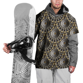 Накидка на куртку 3D с принтом Круглые объемные  узоры в Тюмени, 100% полиэстер |  | абстрактные | абстракция | геометрия | классика | классические | нейтральные | спокойные | узор | узоры