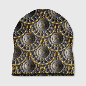 Шапка 3D с принтом Круглые объемные  узоры в Екатеринбурге, 100% полиэстер | универсальный размер, печать по всей поверхности изделия | абстрактные | абстракция | геометрия | классика | классические | нейтральные | спокойные | узор | узоры