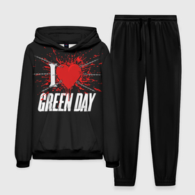 Мужской костюм 3D (с толстовкой) с принтом Green Day Сердце в городе Новоалтайск,  |  | Тематика изображения на принте: 