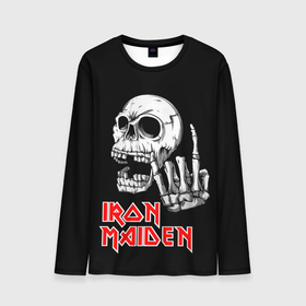 Мужской лонгслив 3D с принтом Iron Maiden Череп в Тюмени, 100% полиэстер | длинные рукава, круглый вырез горловины, полуприлегающий силуэт | iron | iron maiden | maiden | music | rock | айрон майден | айрон мейден | музыка | рок | черпеп