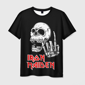 Мужская футболка 3D с принтом Iron Maiden Череп в Тюмени, 100% полиэфир | прямой крой, круглый вырез горловины, длина до линии бедер | iron | iron maiden | maiden | music | rock | айрон майден | айрон мейден | музыка | рок | черпеп