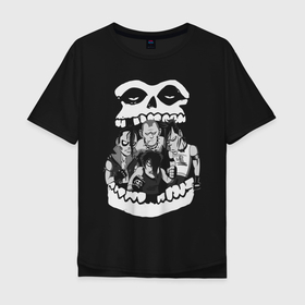 Мужская футболка хлопок Oversize с принтом Misfits Мисфитс в Тюмени, 100% хлопок | свободный крой, круглый ворот, “спинка” длиннее передней части | Тематика изображения на принте: metal | misfits | rock | the | the misfits | группа | мисфитс | рок
