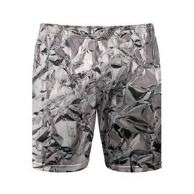 Мужские шорты спортивные с принтом Фольга текстура в Петрозаводске,  |  | foil | алюминий | в фольге | мятая фольга | фольга