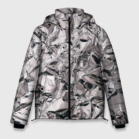 Мужская зимняя куртка 3D с принтом Фольга текстура в Кировске, верх — 100% полиэстер; подкладка — 100% полиэстер; утеплитель — 100% полиэстер | длина ниже бедра, свободный силуэт Оверсайз. Есть воротник-стойка, отстегивающийся капюшон и ветрозащитная планка. 

Боковые карманы с листочкой на кнопках и внутренний карман на молнии. | foil | алюминий | в фольге | мятая фольга | фольга