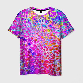 Мужская футболка 3D с принтом Красочные всплески красок   Экспрессия в Курске, 100% полиэфир | прямой крой, круглый вырез горловины, длина до линии бедер | abstraction | color | expression | fashion | paint | абстракция | краска | мода | цвет | экспрессия