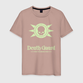Мужская футболка хлопок с принтом Гвардия смерти лого (винтаж) в Тюмени, 100% хлопок | прямой крой, круглый вырез горловины, длина до линии бедер, слегка спущенное плечо. | 