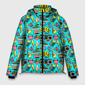 Мужская зимняя куртка 3D с принтом THE NINETIES в Новосибирске, верх — 100% полиэстер; подкладка — 100% полиэстер; утеплитель — 100% полиэстер | длина ниже бедра, свободный силуэт Оверсайз. Есть воротник-стойка, отстегивающийся капюшон и ветрозащитная планка. 

Боковые карманы с листочкой на кнопках и внутренний карман на молнии. | 90 е | 90s | banana | music | nineties | retro | sneakers | tape recorder | vintage | аудиокассета | банан | винтаж | девяностые | классика | кроссовки | магнитофон | музыка | ретро