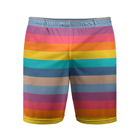 Мужские шорты спортивные с принтом Яркая Радуга   Живи Ярче ,  |  | color | rainbow | полосы | радуга | цветные полосы