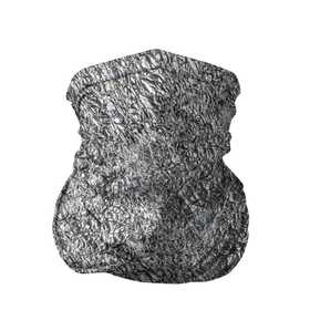 Бандана-труба 3D с принтом Фольга мелкая в Новосибирске, 100% полиэстер, ткань с особыми свойствами — Activecool | плотность 150‒180 г/м2; хорошо тянется, но сохраняет форму | Тематика изображения на принте: foil | алюминий | металл | мятая фольга | фольга
