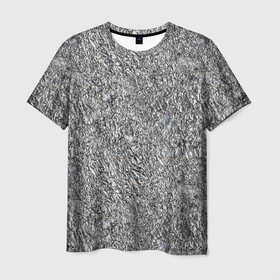Мужская футболка 3D с принтом Фольга мелкая в Петрозаводске, 100% полиэфир | прямой крой, круглый вырез горловины, длина до линии бедер | foil | алюминий | металл | мятая фольга | фольга