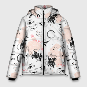 Мужская зимняя куртка 3D с принтом Многоугольники и Глаза в Новосибирске, верх — 100% полиэстер; подкладка — 100% полиэстер; утеплитель — 100% полиэстер | длина ниже бедра, свободный силуэт Оверсайз. Есть воротник-стойка, отстегивающийся капюшон и ветрозащитная планка. 

Боковые карманы с листочкой на кнопках и внутренний карман на молнии. | Тематика изображения на принте: abstraction | circle | eyes | figure | geometry | isometric | pattern | polygon | shape | абстракция | геометрия | глаза | изометрический | круг | многоугольник | узор | фигура | форма