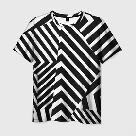 Мужская футболка 3D с принтом Минималистический геометрический паттерн в Белгороде, 100% полиэфир | прямой крой, круглый вырез горловины, длина до линии бедер | abstraction | fashion | geometry | minimalism | pattern | абстракция | геометрия | минимализм | мода | паттерн