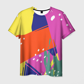 Мужская футболка 3D с принтом Красочная летняя картинка   Fashion trend в Санкт-Петербурге, 100% полиэфир | прямой крой, круглый вырез горловины, длина до линии бедер | abstraction | color | fashion | mood | summer | абстракция | лето | мода | настроение | цвет