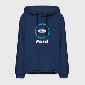 Мужская толстовка хлопок с принтом Ford в стиле Top Gear в Петрозаводске, френч-терри, мягкий теплый начес внутри (100% хлопок) | карман-кенгуру, эластичные манжеты и нижняя кромка, капюшон с подкладом и шнурком | 