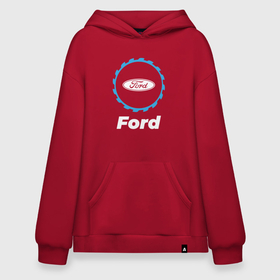 Худи SuperOversize хлопок с принтом Ford в стиле Top Gear в Кировске, 70% хлопок, 30% полиэстер, мягкий начес внутри | карман-кенгуру, эластичная резинка на манжетах и по нижней кромке, двухслойный капюшон
 | 