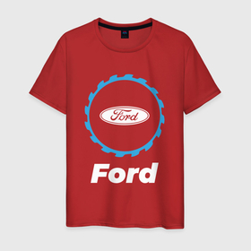 Мужская футболка хлопок с принтом Ford в стиле Top Gear , 100% хлопок | прямой крой, круглый вырез горловины, длина до линии бедер, слегка спущенное плечо. | 