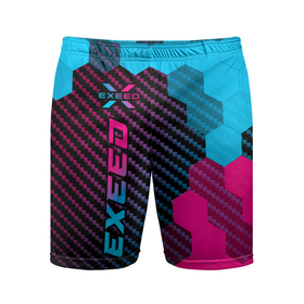 Мужские шорты спортивные с принтом Exeed Neon Gradient   FS в Курске,  |  | Тематика изображения на принте: 