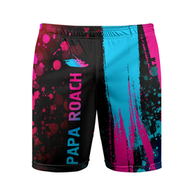 Мужские шорты спортивные с принтом Papa Roach Neon Gradient ,  |  | 