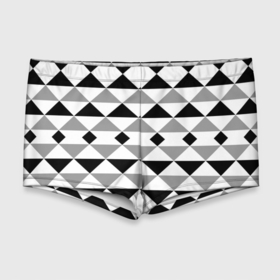 Мужские купальные плавки 3D с принтом Черно белый геометрический узор треугольники в Санкт-Петербурге, Полиэстер 85%, Спандекс 15% |  | geometric pattern | geometric shapes | геометрические фигуры | геометрический узор | треугольники | черно белый