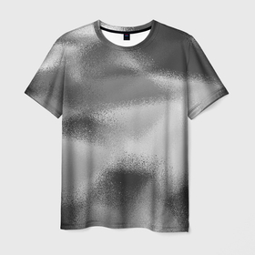 Мужская футболка 3D с принтом В серых тонах абстрактный узор gray abstract pattern в Кировске, 100% полиэфир | прямой крой, круглый вырез горловины, длина до линии бедер | abstract pattern | gray | spots | абстрактный узор | пятна | серый | серый узор