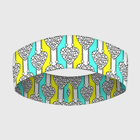 Повязка на голову 3D с принтом Striped multicolored pattern with hearts в Тюмени,  |  | hearts | multicolored | striped | в горошек | вертикальные полосы | полосатый узор | розовый | сердце