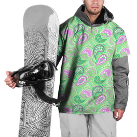 Накидка на куртку 3D с принтом Turkish cucumber green background в Новосибирске, 100% полиэстер |  | green background | turkish cucumber | в горошек | зеленый | зеленый узор | розовый и зеленый | турецкие огурцы