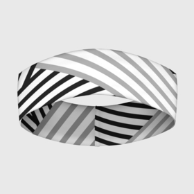 Повязка на голову 3D с принтом Полосатый узор в черно белых цветах в Тюмени,  |  | black | fashion | stripes | white | белый | полосатый узор | узор в полоску | черно белый | черный